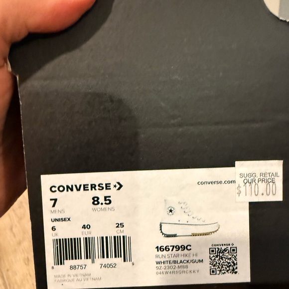 Converse White Platform Hike High-Top Sneakers - Picture 6 of 8